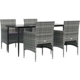 5-dijelni vrtni blagovaonski set s jastucima sivo-crni | shoptok.hr