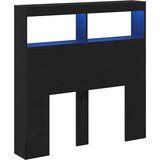 Ormarić Omarica za vzglavje postelje LED črna hrast 100x17x102 cm | Shoptok.si