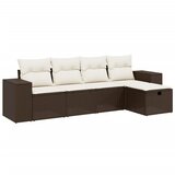 Maison Chic Seti vrtnega pohištva - Vrtna garnitura - Vrtni pohištvo set 5-delna z blazinami rjav poli ratan, (21816565) | Shoptok.si