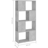 Ormarić za knjige / sobna pregrada boja betona 60x24x124,5 cm | Eponuda.ba