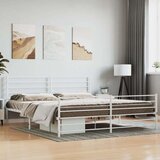vidaXL Metalni okvir kreveta uzglavlje i podnožje bijeli 193x203 cm | shoptok.hr