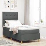 vidaXL Krevet s box springom s madracem Tamnosivi Jednokrevetni Tkanina | shoptok.hr