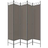Sobna pregrada s 5 panela antracit 200 x 200 cm od tkanine | shoptok.hr