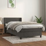 Maison Chic Box spring postelja - Vzmetna postelja z vzmetnico temno siv 90x190 cm žamet SL1591, (21909585) | Shoptok.si