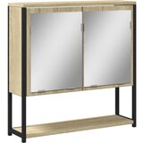  The Living Store Kopalniška omarica z ogledalom sonoma hrast 60x16x60 cm - Kopalniška Omarica Z Ogledalom, (21442649) | Shoptok.si