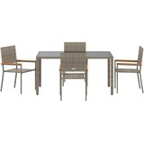 Vrtni set za objed 5 kom. Siva poliratan 150 x 90 x 75 cm | shoptok.hr
