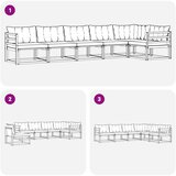  Set vanjskih sofa s jastukom 6 pcs Bijela i crna | shoptok.hr
