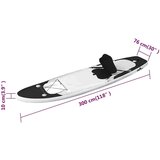 vidaXL Set daske za veslanje stojeći na napuhavanje crni 300x76x10 cm | shoptok.hr