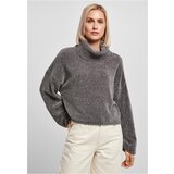 UC Ladies Women's turtleneck with short chenille sweater asphalt Cene