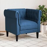 vidaXL Fotelja Chesterfield plava od tkanine | Eponuda.com