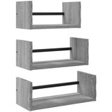  3-dijelni set zidnih polica siva boja hrasta konstruirano drvo | shoptok.hr