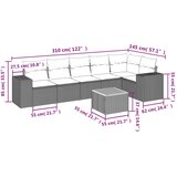  7-dijelni set vrtnih sofa sivi od poliratana | shoptok.hr
