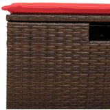  Vrtna garnitura - 7-dijelni set vrtnih sofa od poliratana s jastucima smeđi - Smeđa sa spremištem 7 | shoptok.hr