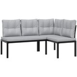  5-dijelni set vrtnih sofa s jastucima čelik obložen prahom crni Sivo-smeđa | Shoptok.si