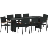  Vrtni set za objed 9 kom. Crna poliratan 240 x 90 x 75 cm | shoptok.hr