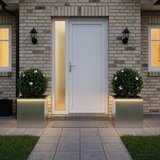  Vrtna posuda za sadnju s LED svjetlom 2 kom. Srebrna - Nehrđajući čelik 50 x 50 x 48 cm 2 | shoptok.hr