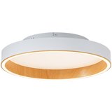 QAZQA Dizajnerska stropna svetilka bela z lesom 40 cm vklj. LED tristopenjsko stikalo - Ingo | Shoptok.si