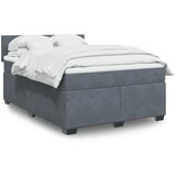 vidaXL Box spring postelja z vzmetnico temno siva 160x200 cm žamet Cene