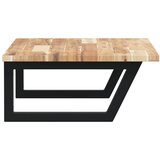  Zidna polica za umivaonik od čelika i masivnog bagremovog drva Smeđa 80 x 50 x 2 cm | Shoptok.si