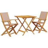  3-dijelni bistro set od tkanine i masivnog drva smeđesivi | shoptok.hr