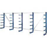 eurokraft pro Konzolni regal z enako dolžino konzol, dolžina regala 5400 mm, enostranska izvedba, encijan modre barve | Shoptok.si