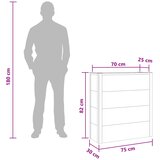  Povišena vrtna gredica Siva 75 x 30 x 82 cm WPC i aluminij | shoptok.hr