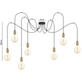  Luster na sajli MIROS 7xE27/60W/230V pauk crna/zlatna | Eponuda.com