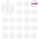  Set Božićnih Ukrasnih Kuglica 200 pcs *Transparent*an Ø 5 cm | shoptok.hr