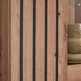CARRYHOME dnevni regal, črna, hrast artisan | Shoptok.si