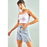 Bianco Lucci Women's Denim Shorts with Side Slits | shoptok.hr