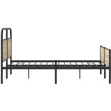 vidaXL Kovinski posteljni okvir brez vzmetnice dimljen hrast 180x200cm | Shoptok.si