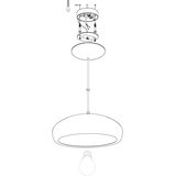 Eglo mogano 1 visilica/1 e27, prom 400, crna/bakar | shoptok.hr