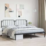 Metalni Kovinski posteljni okvir z vzglavjem črn 193x203 cm Cene