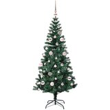vidaXL Umjetna preddekorirana božićna jelka med 150 LED Zelena 150 cm | Shoptok.si
