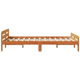 vidaXL Posteljni okvir brez vzmetnice voščeno rjav 120x200 cm borovina | Shoptok.si