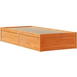vidaXL Posteljni okvir brez vzmetnice voščeno rjav 75x190 cm borovina | Shoptok.si