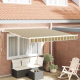 vidaXL avtomatska retraktibilna tenda zelena in rumena 300x250 cm, zamenjava tkanine za 3x2.5 m okvir zelena in rumena | Shoptok.si