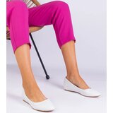 Gemre White wedge heel ballet flats made of eco-leather Savelia | Shoptok.si