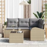 Sjedeća garnitura za vrt 5 kom. Bež i svijetlo siva poliratan 179 x 124 x 85 cm | Shoptok.si