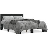 Furnova Posteljni okvir črn 140x190 cm inženirski les in kovina, (21936849) | Shoptok.si
