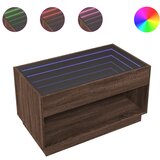 Maison Chic Klubska mizica - kavna mizica - Nizka mizica z neskončnimi LED rjavi hrast 90x50x50 cm, (21752181) Cene