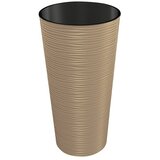  Visoka okrugla posuda za biljke Aurora (Vanjska dimenzija (ø x V): 30 cm x 57 mm, Plastika, Smeđe boje) | shoptok.hr