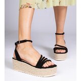 Gemre Black platform espadrille sandals Panola | Shoptok.si