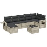  8-dijelni set vrtnih sofa od poliratana s jastucima svjetlosivi | shoptok.hr