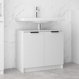 The Living Store Kopalniška omarica visok sijaj bela 64,5x33,5x59 cm konstr. les - Kopalniška Omarica, (21430643) Cene