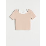 Reserved - Rebrasta majica kratkih rukava - bež | shoptok.hr