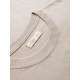 Ombre Men's sweater with round neckline in stretch knit with classic weave - beige | Shoptok.si