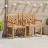 vidaXL Vrtna stolica 2 pcs Smeđa 58 x 60 x 90 cm Masivna tikovina Cijene