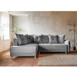 Miuform Siva sklopiva kutna garnitura od samta (s lijevim kutom) Lazy Lukka – | shoptok.hr