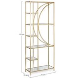 BIZZOTTO Željezna biblioteka u zlatnoj boji 66x176x25,5 cm Elenor – | shoptok.hr